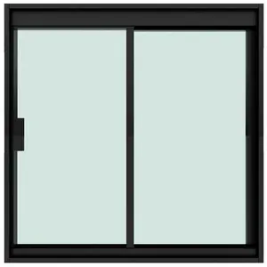 Janela De Correr Blinglass Para Banheiro Em Alumínio Preto Vidro Verde 60x40cm 2 Folhas (MP)