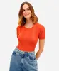 blusa feminina com viscose canelada marrom M