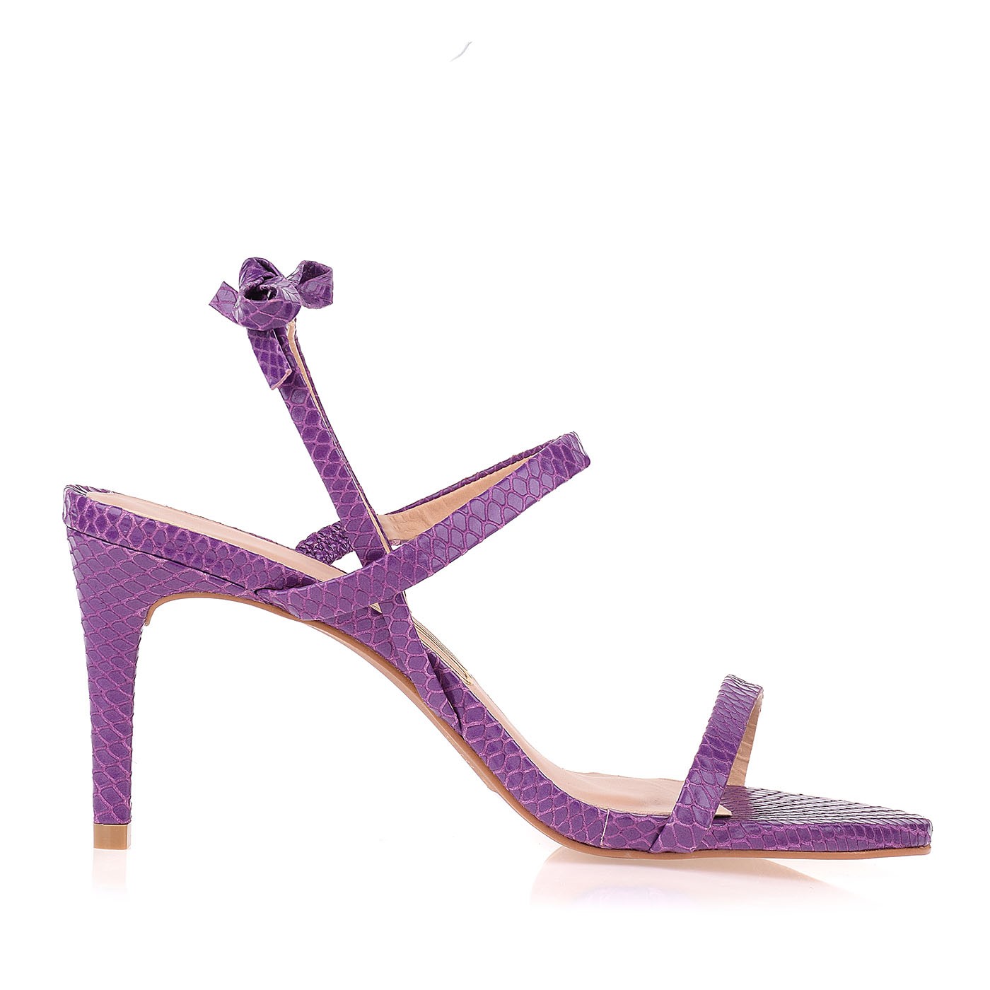 Sandália Salto Médio New Snake Purple