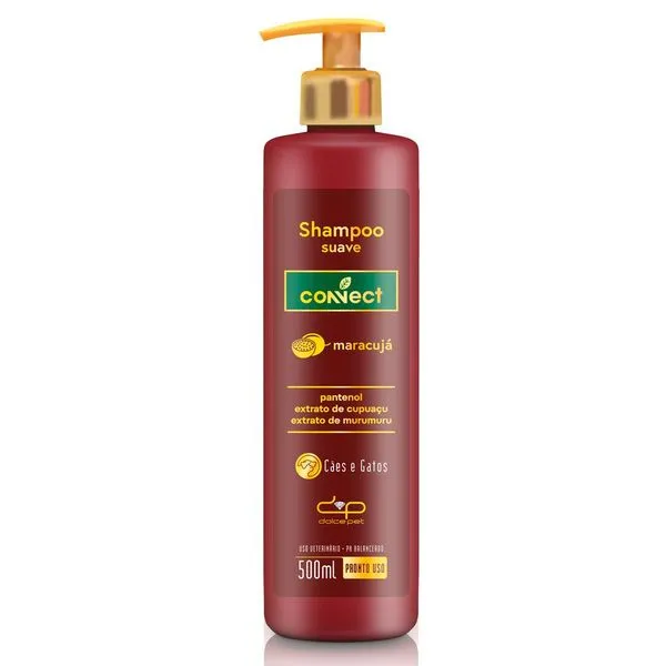 Shampoo Suave Para Cães E Gatos Connect Maracujá 500ml (MP)