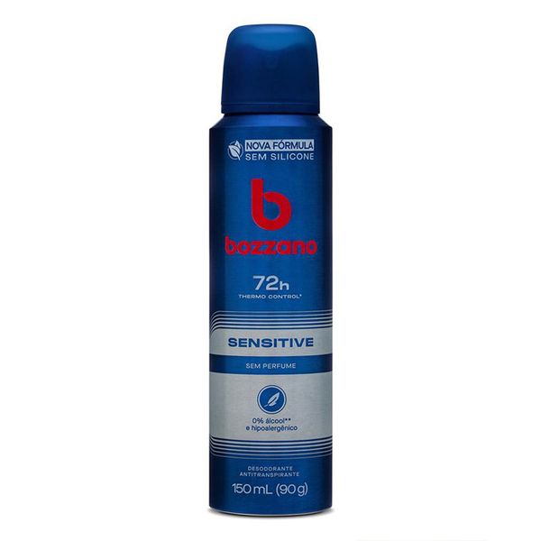 Desodorante Antitranspirante Aerossol Masculino Bozzano Sensitive Sem Perfume 150ml