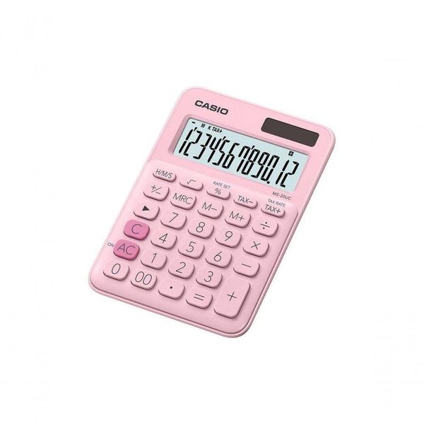 Calculadora De Mesa Casio Ms20uc 12 Dígitos Rosa Claro