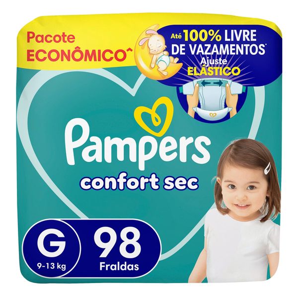 Fralda Pampers Confort Sec Max G 98 Unidades