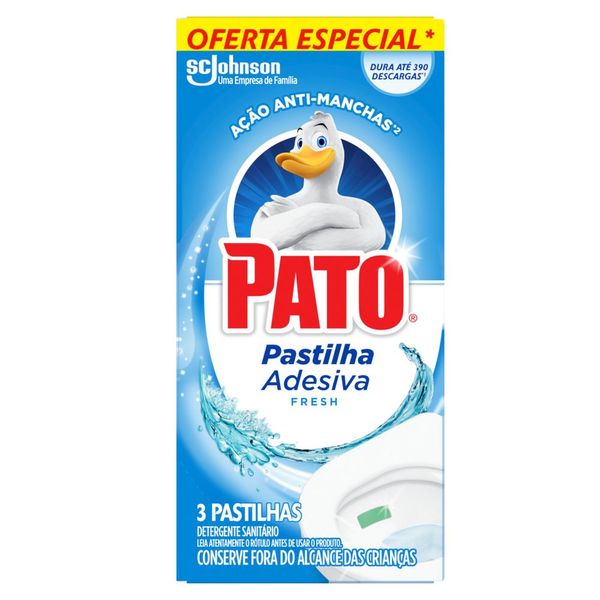 Detergente Sanitário Pastilha Adesiva Fresh Pato 3 Unidades Oferta Especial