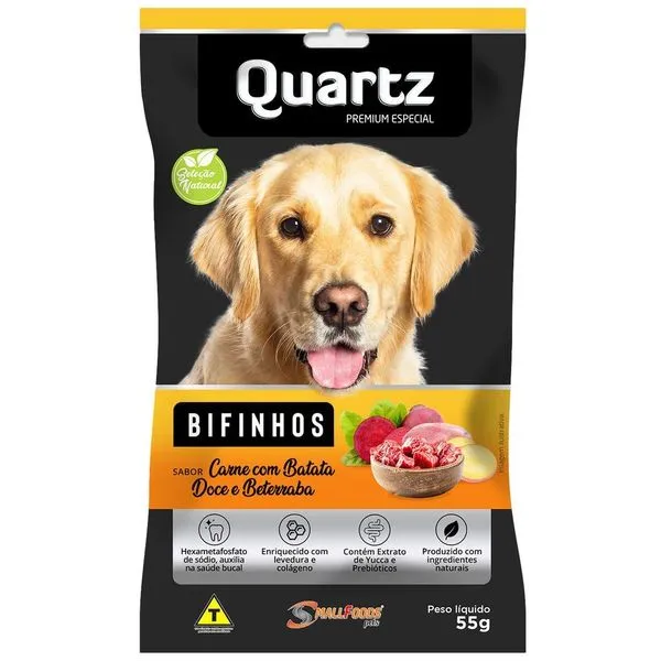 Petisco Bifinho Quartz Carne Com Batata Doce E Beterraba 55g (MP) Pestico Bifinho Quartz Carne Com Batata Doce E Beterraba 55g (MP)