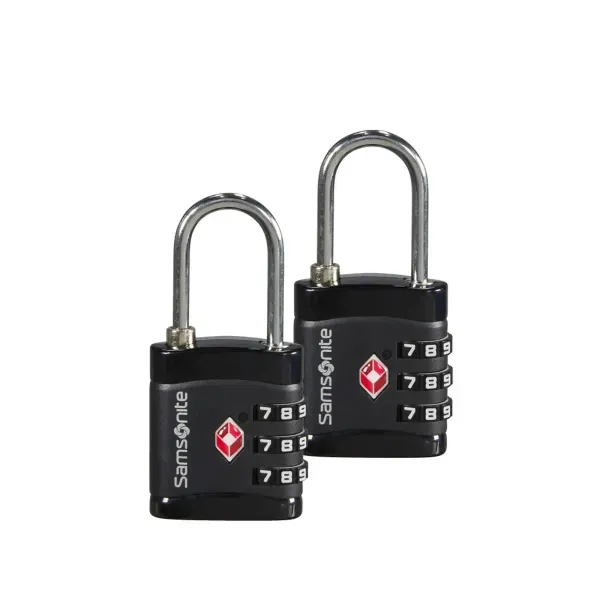 Conjunto 2 Cadeado combilock Global TSA Samsonite Preto