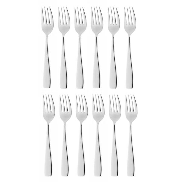 Jogo 12 Garfos de Mesa Aço Inox Pisa Wolff Talheres Refeições