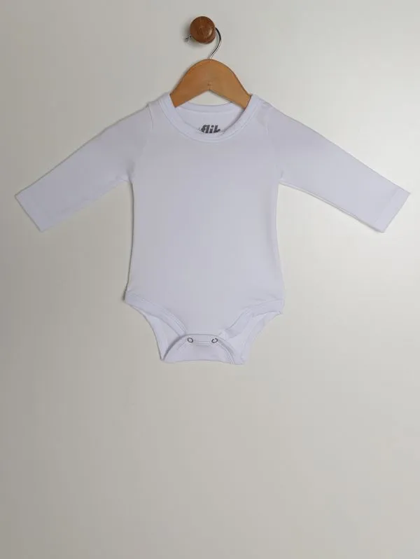Body Malha Térmica Infantil Para Bebê - BRANCO M