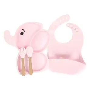 Kit Alimentação Baby Style Elefantinho 4 Peças Rosa 9059 (MP)