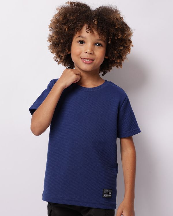 Camiseta Infantil Manga Curta Texturizada Marinho 6