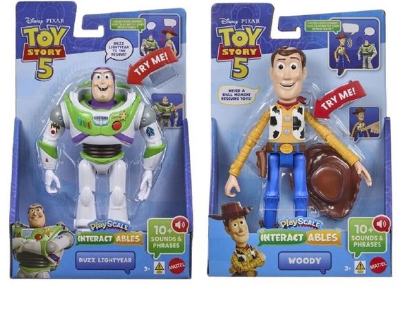 Toy Story 5 Bonecos Buzz Lightyear E Woody C/Som - Interagem Juntos - 10 Sons e Frases em Portugues - Mattel