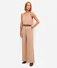 calça wide leg feminina com viscose bege 36