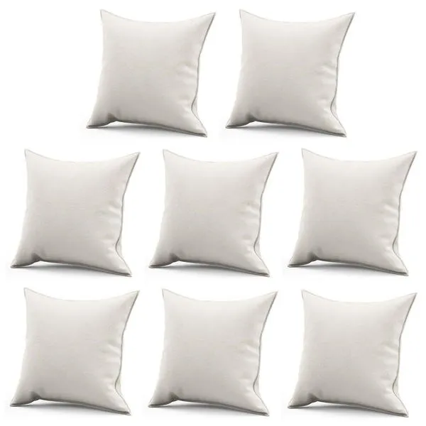 Kit 08 Almofadas Decorativa Quadrada Lih 45x45cm Cheia Com Enchimento Sintético Bege