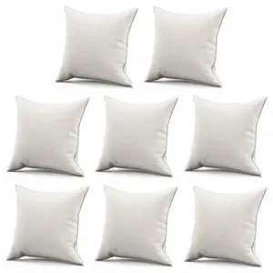 Kit 08 Almofadas Decorativa Quadrada Lih 45x45cm Cheia Com Enchimento Sintético Bege