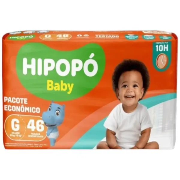 Fralda Hipopo Baby Econômico G 46 Unidades (MP)