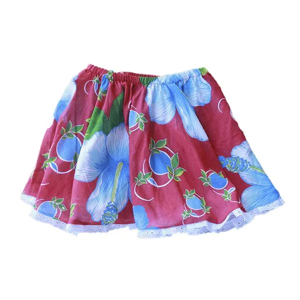 Saia Junina Bebê de 2 A 4 Anos Floral Vermelha - Brdecor