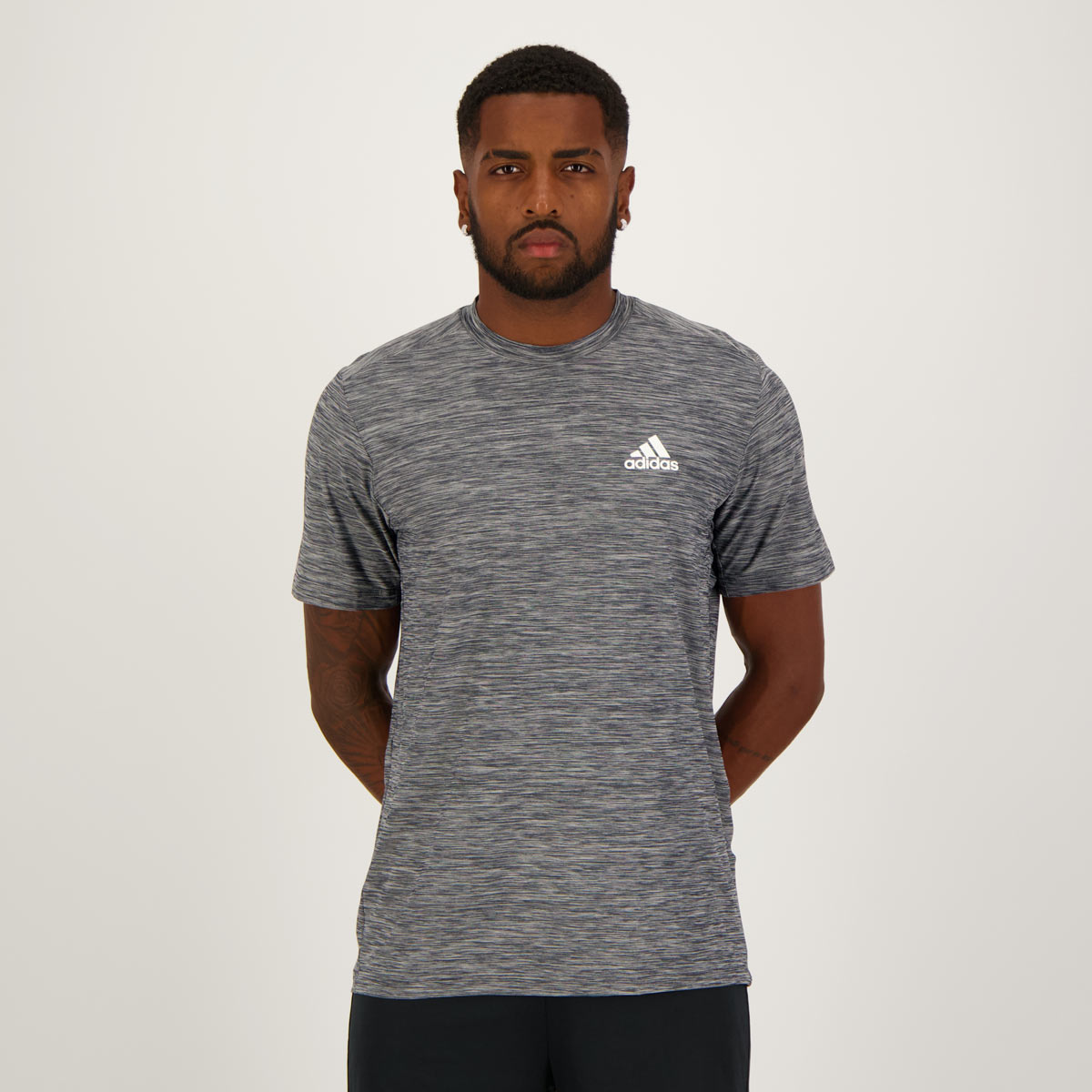 Camiseta Adidas D2M Heather Cinza
