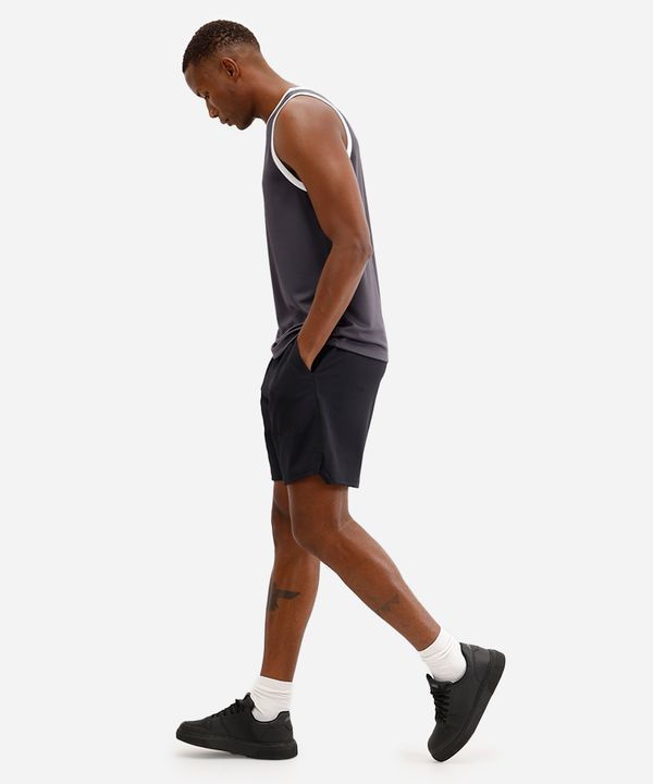 short masculino esportivo texturizado preto M