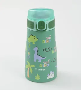Garrafa Térmica Inox Parede Dupla Dino 3D 350ml Twibex Verde