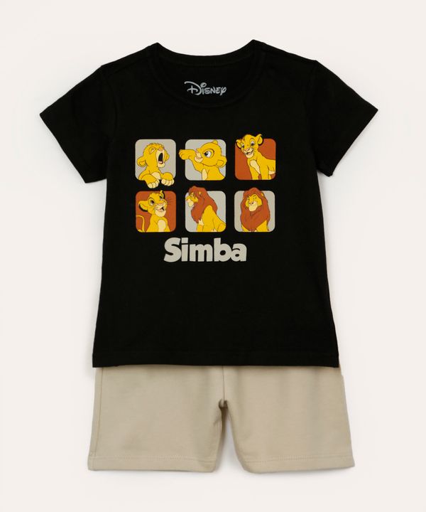conjunto infantil curto simba preto 1