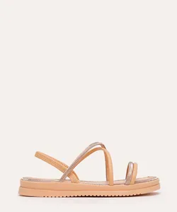 rasteirinha flatform mississipi calce fácil com brilho rosa 35