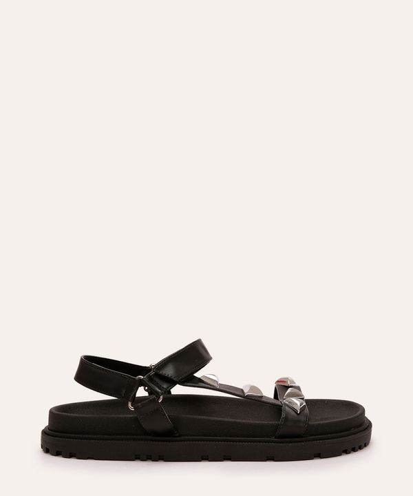 sandália flatform com tachas oneself preta 35