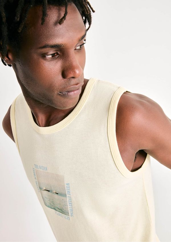 Regata Básica Masculina Regular Com Estampa - Amarelo M