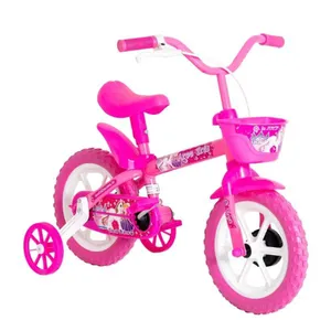 Bicicleta Infantil Track TK3 Iris Aro 12 com Rodinhas Cestinha e Freio a Tambor | Rosa (S/V)