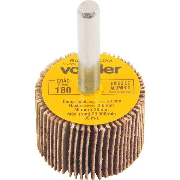 Roda De Lixa 30x20mm Com Haste G180 - Vonder
