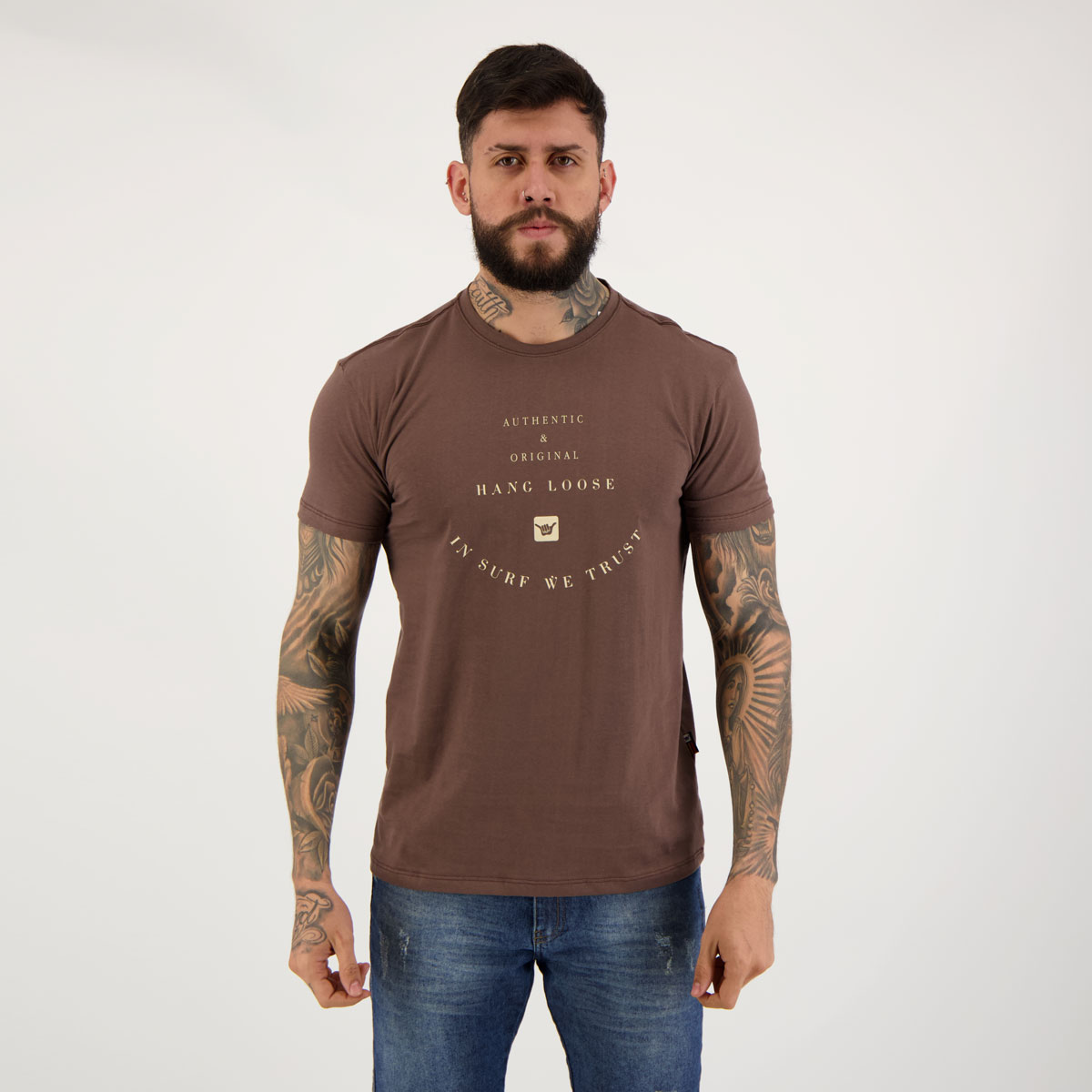Camiseta Hang Loose Cards Marrom