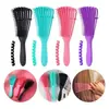 Escova para Cabelos Cacheados Desembaraçante Flexível com 8 Pontas Massageadoras - Cor:Verde