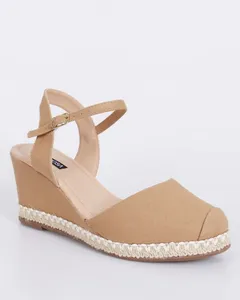Sandália Feminina Espadrille Anabela Bege 34