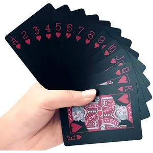 Baralho Black Poker Cartas Resistente (Vermelho)