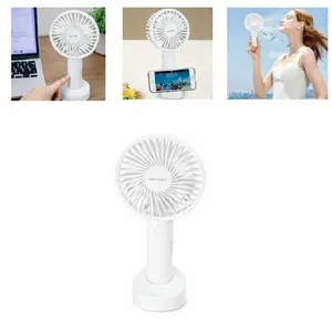 Mini Ventilador Portátil Yeet 5W 15cm 3 Pás 3 Velocidades Branco USB Recarregável com Suporte para Celular 5V Mini Ventilador Portátil Yeet 5W 15cm 3 Pás 3 Velocidades Branco USB 5V