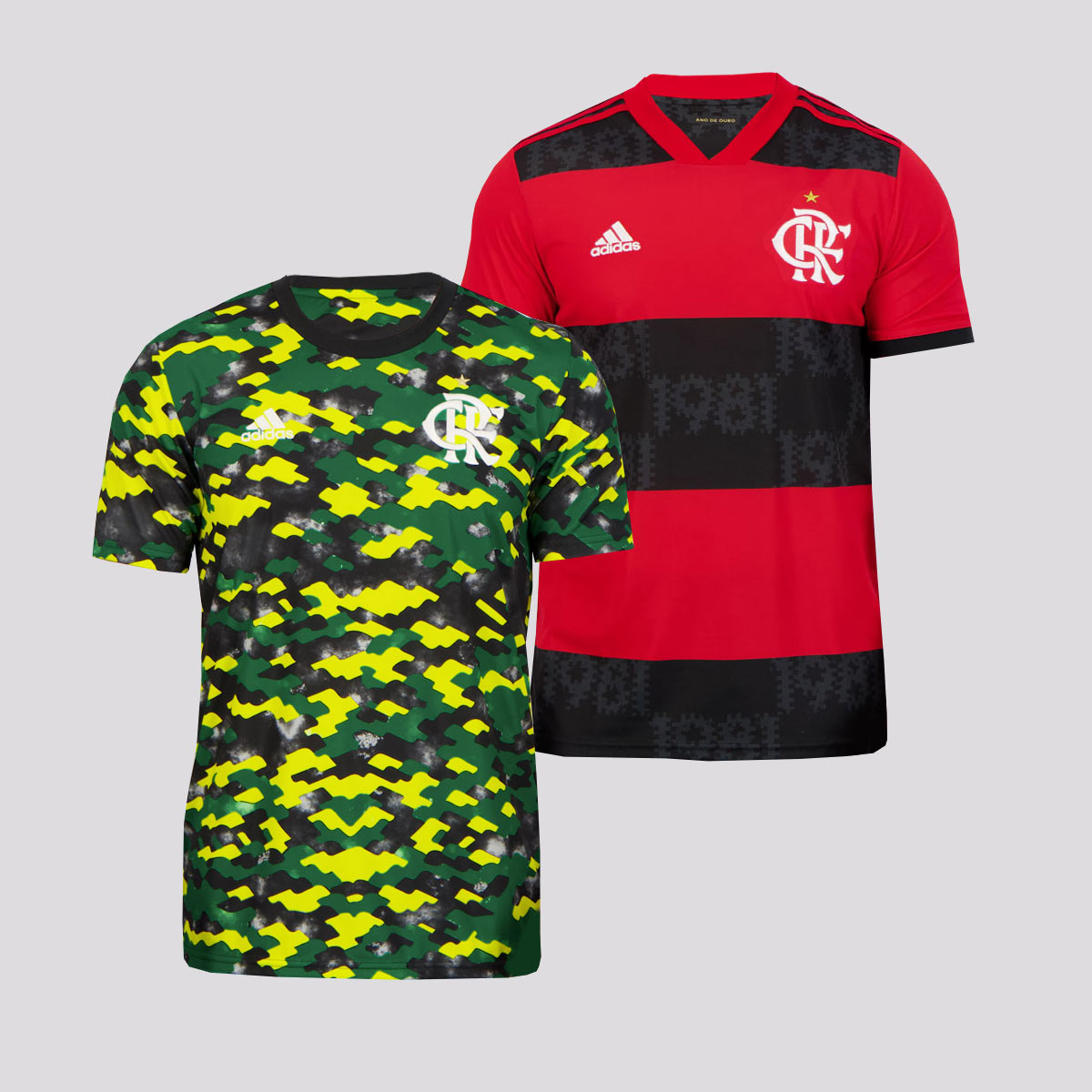 Kit Camisas Adidas Flamengo I 2021 + Pré Jogo 2021