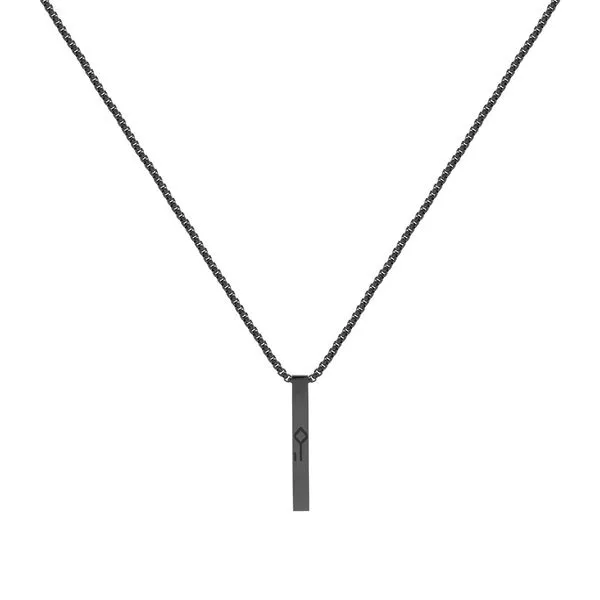 Colar Pitágoras de Aço Preto Personalizável Preta Único