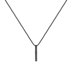 Colar Pitágoras de Aço Preto Personalizável Preta Único