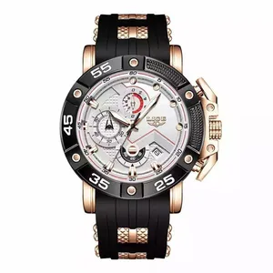 Relógio Lige Esportivo Com Pulseira De Silicone Aço Inoxidável Branco