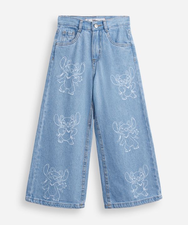 calça wide leg infantil jeans angel azul 4