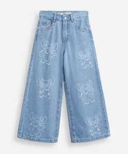 calça wide leg infantil jeans angel azul 8