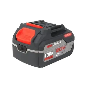 Bateria de Lítio 20V 4,0Ah para Ferramentas Elétricas com Carregamento Rápido e Bms Tork Brasil Bateria de Lítio 20V 4,0Ah para Ferramentas Elétricas com Indicador de Nível Tork Brasil