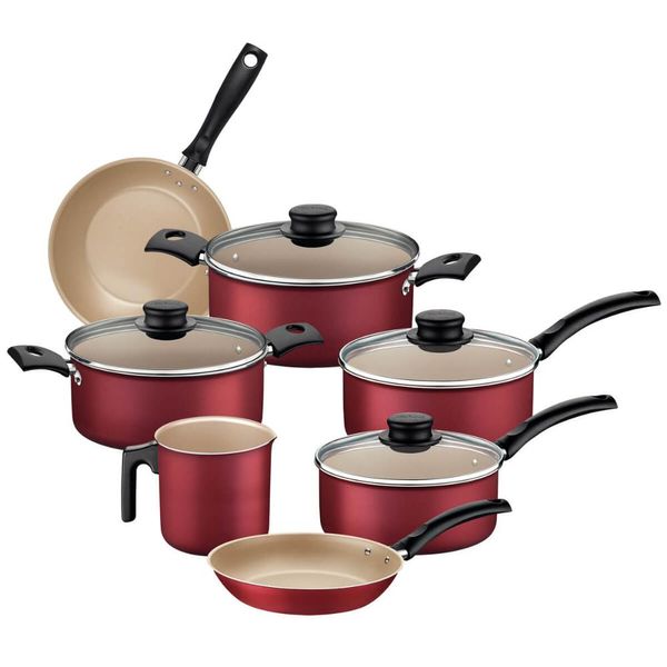 Conjunto 7 Peças Antiaderente Tramontina Turim 20297/761 Vermelho