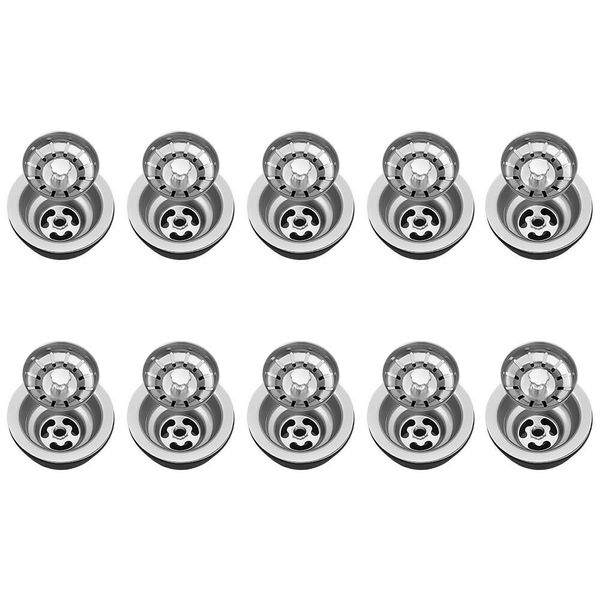 Válvula Para Pia Kit 10 Aço Inox 3.1-2 G01 Cromado - Mpozenato