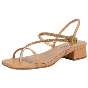 Sandália Feminina Salto Grosso Via Scarpa 177018828 CARAMELO 38