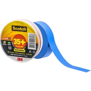 Fita isolante azul 19 mm x 20 m Scotch 35+ HB004482509 - 3M