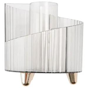 Porta Acessórios Multiuso com 3 Divisórias Transparente 12x12x12,5cm Ref. LM2526 - Honey Home