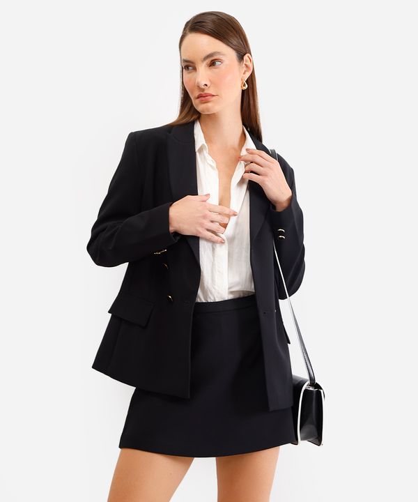 short saia feminino de alfaiataria - preto 40