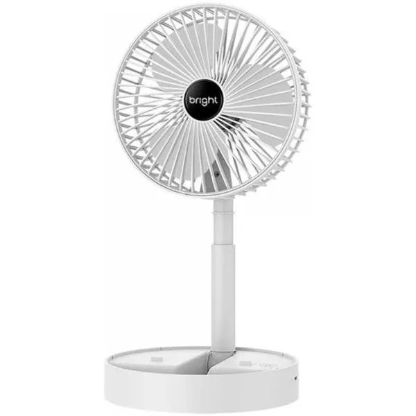 Ventilador Portátil Recarregável de Mesa Bright Branco com Altura Ajustável e Apoio para Celular Vn002 Ventilador Portátil Recarregável de Mesa Bright Branco Vn002 com Altura Ajustável e Bateria 800mAh