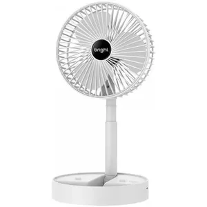 Ventilador Portátil Recarregável de Mesa Bright Branco com Altura Ajustável e Apoio para Celular Vn002 Ventilador Portátil Recarregável de Mesa Bright Branco Vn002 com Altura Ajustável e Bateria 800mAh