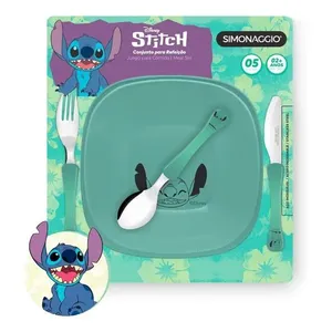 Kit Refeição Infantil 5 Peças Simonaggio Stitch (MP)